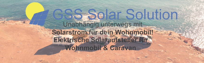 Aufstell Solarmodule auf einem Wohnmobil Dach